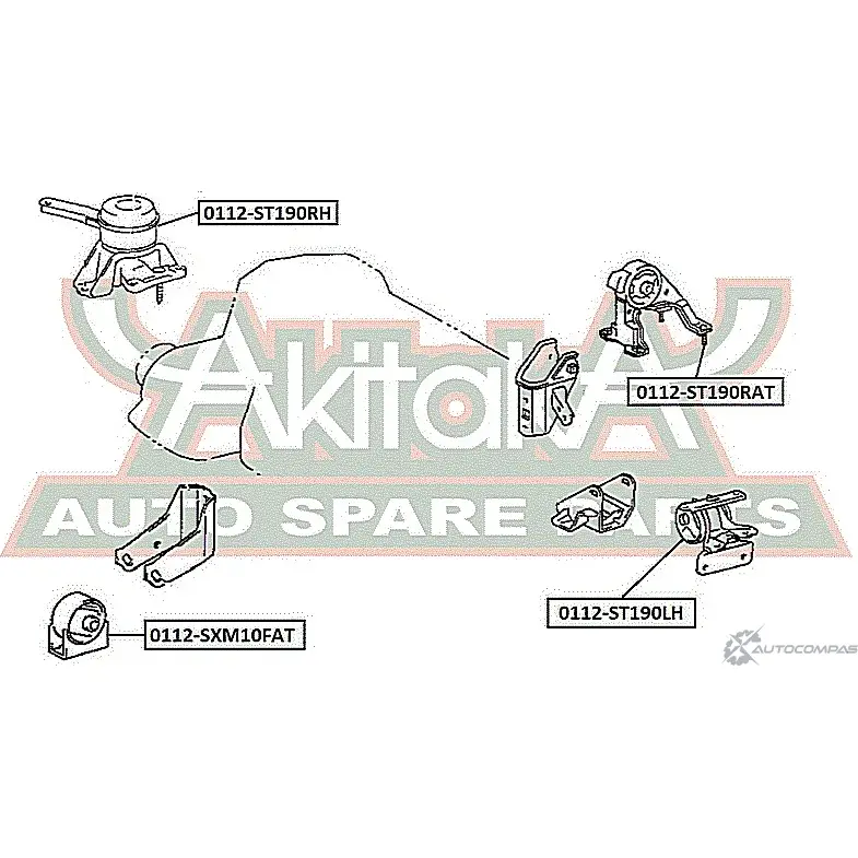 Подушка двигателя ASVA 0112-ST190LH 1269681073 9JUL I