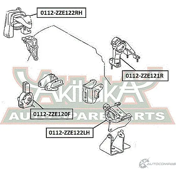 Подушка двигателя ASVA 1269681237 AEZ 7C7Q 0112-ZZE122LH