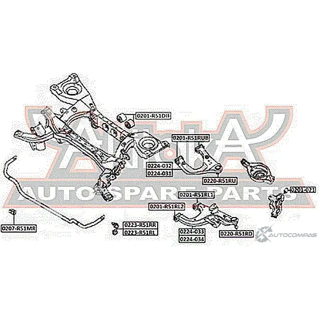 Сайлентблок ASVA 0 BYAVC6 1269684661 0201-R51RUB изображение 1