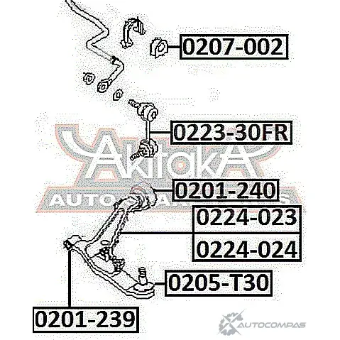 Сайлентблоки рычага подвески ASVA 0205-T30 4E3 5AOE 1285677579 изображение 1