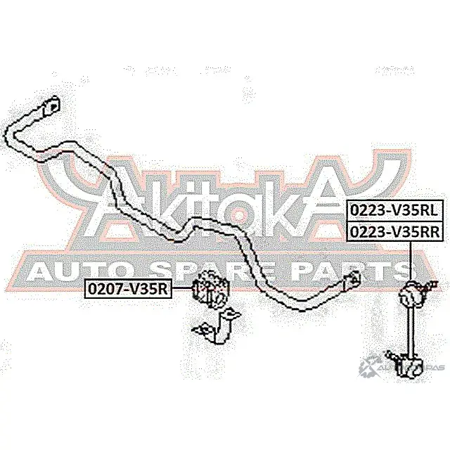 Втулка стабилизатора ASVA 0207-V35R 1269684995 9M4G 2 изображение 1