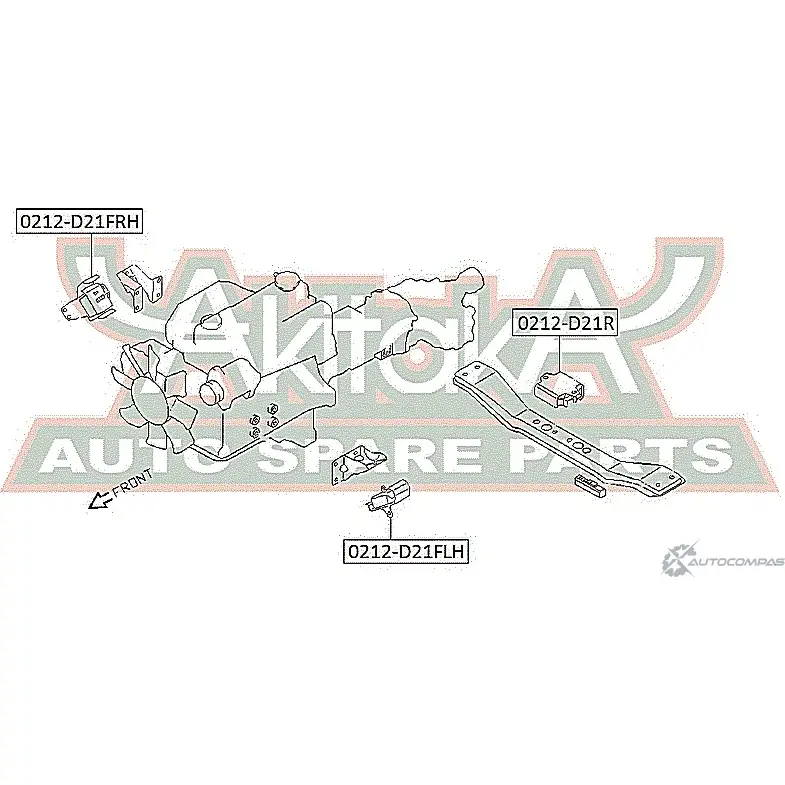 Подушка двигателя ASVA 1269685121 U4 BIKT 0212-D21FLH