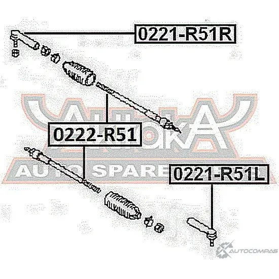 Рулевой наконечник ASVA 3HU 7P 0221-R51R 1269685711 изображение 1