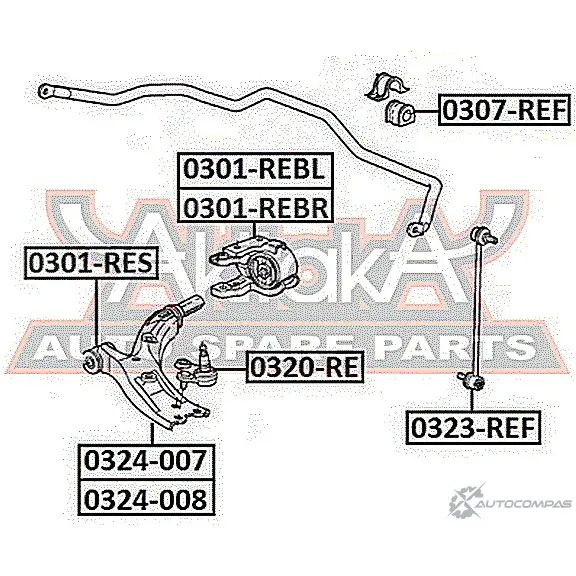 Сайлентблок ASVA 1269687753 BX9 KTQ 0301-REBR изображение 1