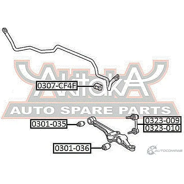 Втулка стабилизатора ASVA 27M10 P5 1269687845 0307-CF4F