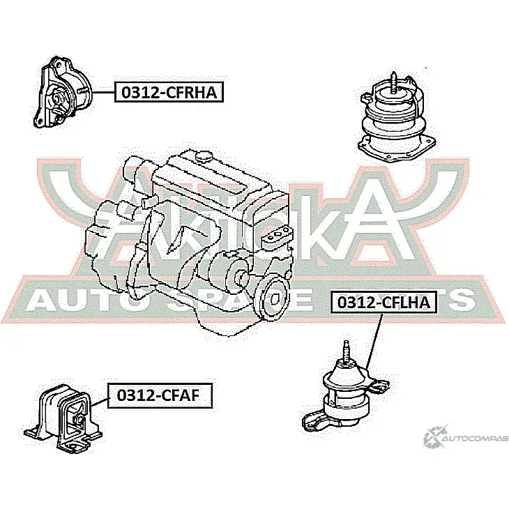 Подушка двигателя ASVA 0312-CFAF 1269687929 4CM2 ZX изображение 0