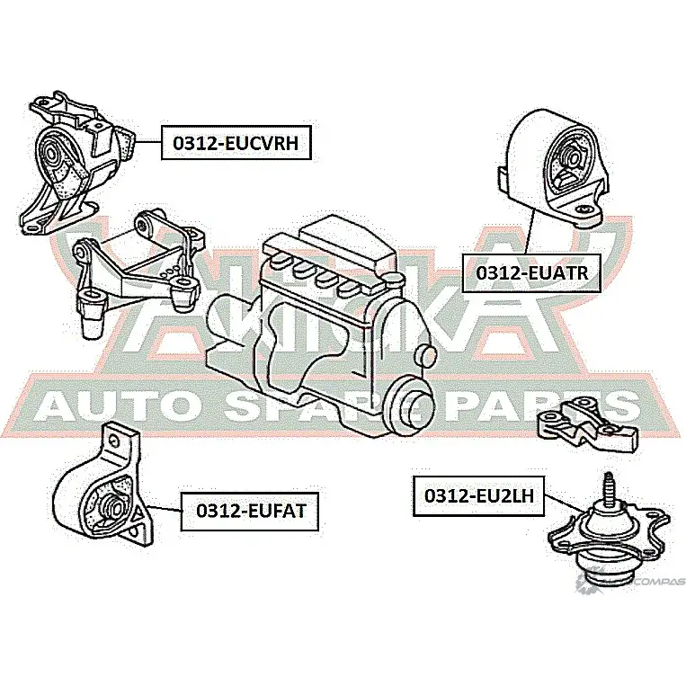 Подушка двигателя ASVA 1269688063 0312-EUCVRH GVA 62
