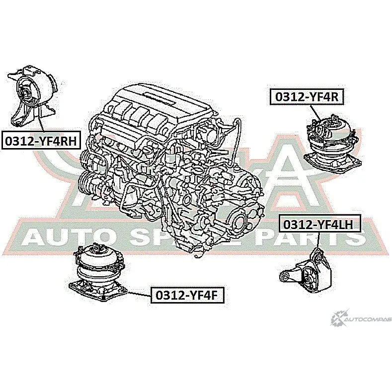 Подушка двигателя ASVA Z6O 53 0312-YF4F 1422929612