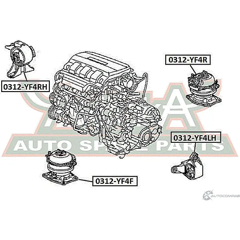 Подушка двигателя ASVA 0312-YF4RH MTEE 1 1269688183 изображение 1