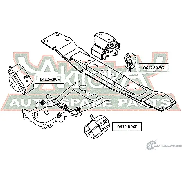 Подушка двигателя ASVA 0412-V45G 1269689997 H9 HZ8