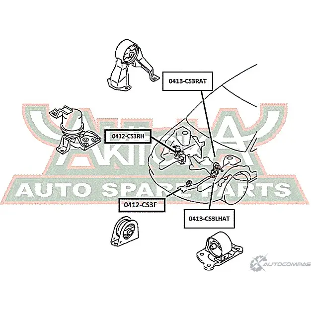 Подушка двигателя ASVA 1269690041 0413-CS3RAT 04C5 2 изображение 1