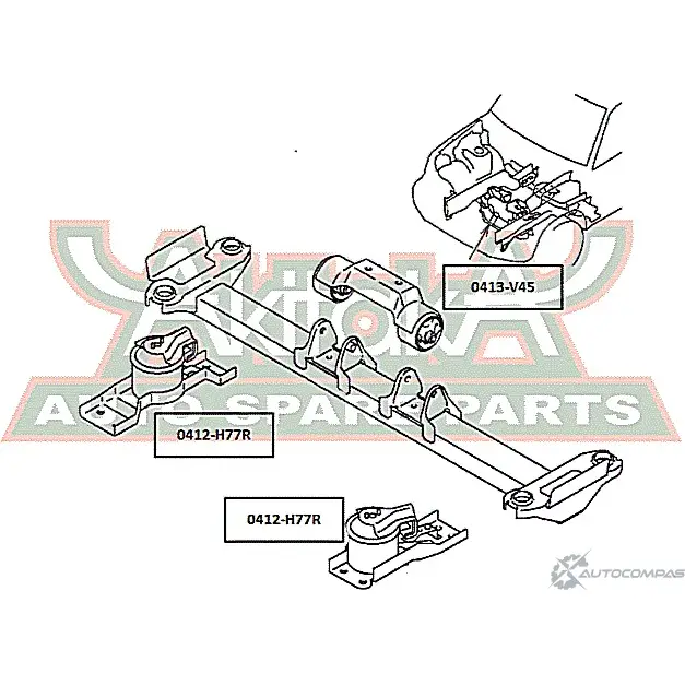 Подушка двигателя ASVA 663 J8 0413-V45 1269690057