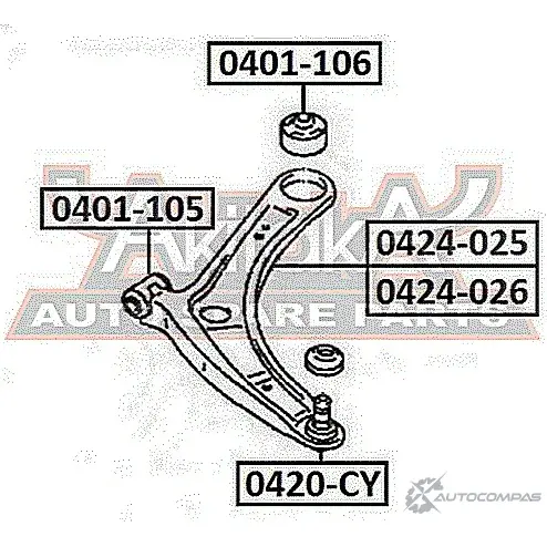 Рычаг подвески ASVA 06X8U 7 0424-026 1269690681 изображение 1