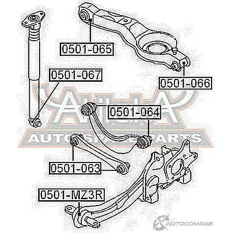 Сайлентблок ASVA LQ 1D0AB 0501-MZ3R 1269691619 изображение 1