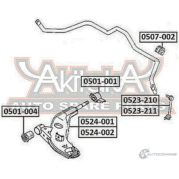 Втулка стабилизатора ASVA 1269691693 0507-002 1JVS A изображение 1