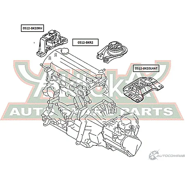 Подушка двигателя ASVA FI KK36 0512-BK20RH 1269691829 изображение 1