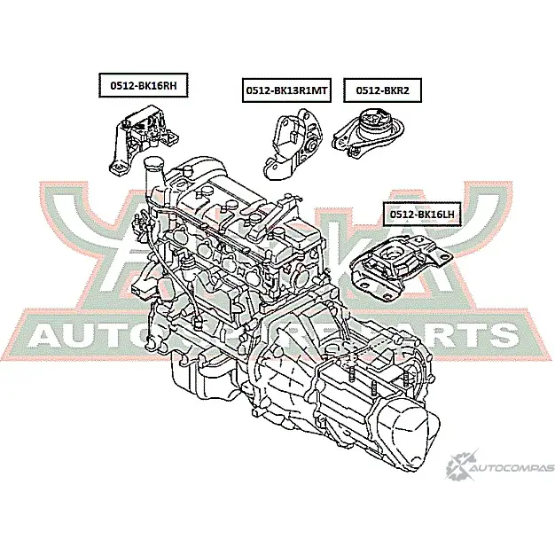 Подушка двигателя ASVA W RC2G4Y 1269691839 0512-BKR2 изображение 0