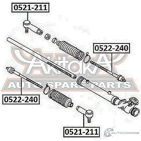 Рулевой наконечник ASVA 5XG HX 1269692151 0521-211 изображение 1