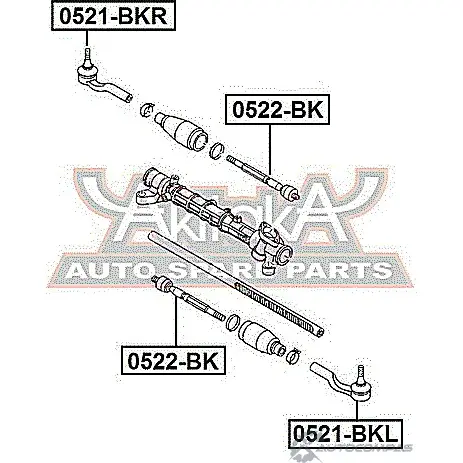 Рулевая тяга ASVA 0522-BK YL HRB7Z 1269692201 изображение 1