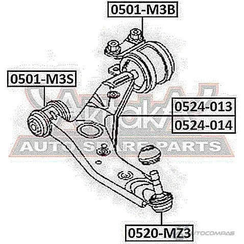 Рычаг подвески ASVA 0524-013 1269692505 MZ 67J изображение 1