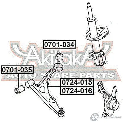 Сайлентблок ASVA RH 884R 1269692983 0701-034 изображение 1