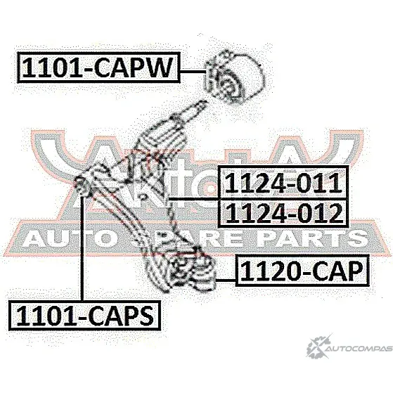 Сайлентблок ASVA 1269693767 1101-CAPW NJ ACV2R изображение 1