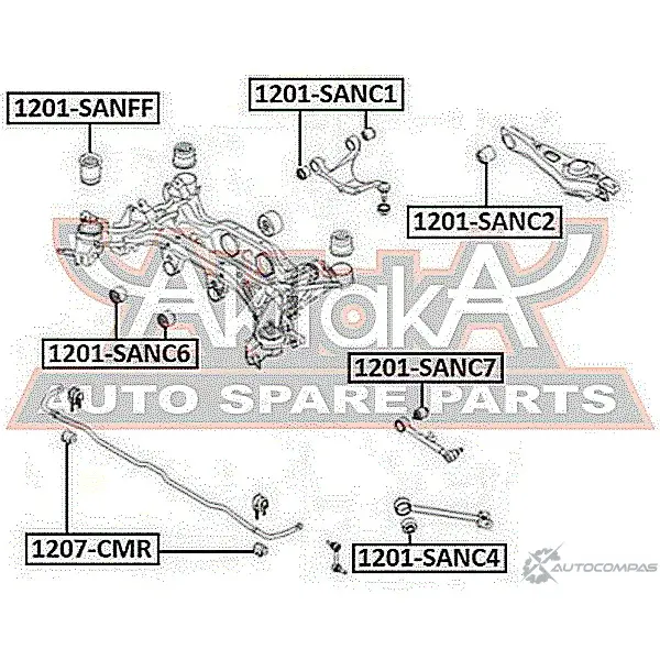 Сайлентблок ASVA 1269694401 1201-SANC7 Y TGKD изображение 1