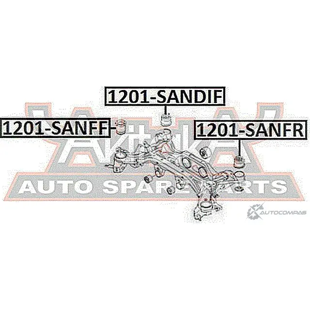 Сайлентблок ASVA 1201-SANDIF 1269694403 R2XF ZR изображение 1