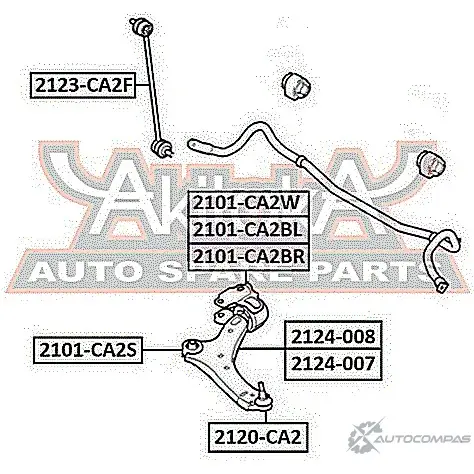 Сайлентблок ASVA 1269695977 23F B5K6 2101-CA2W изображение 1