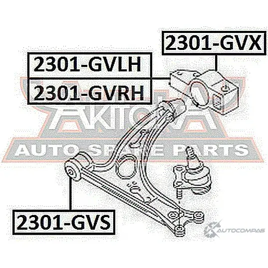 Сайлентблок ASVA P6X2R8 X 1269697025 2301-GVLH изображение 1