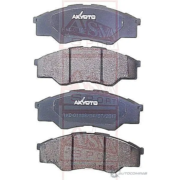 Тормозные колодки дисковые, комплект ASVA AKD-01108 A Q6X6 1269698445 изображение 0