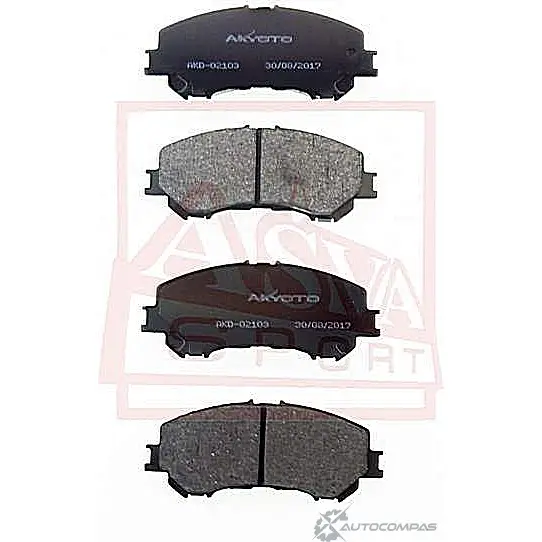 Тормозные колодки дисковые, комплект ASVA 1269698797 AKD-02103 BG22W0 J изображение 0