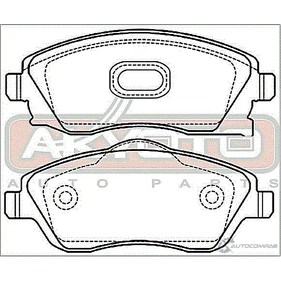 Тормозные колодки дисковые, комплект ASVA V M25SU AKD-0361 1269699357 изображение 1