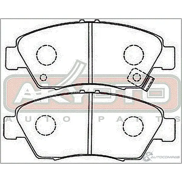 Тормозные колодки дисковые, комплект ASVA 1269701687 X3KKFP K AKD-1158 изображение 1