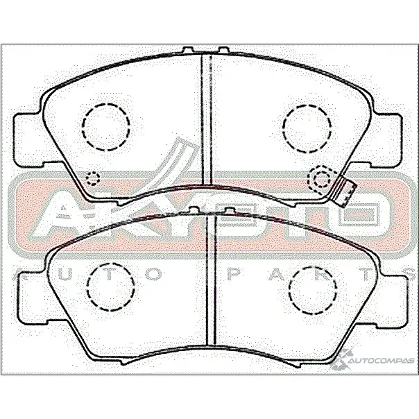 Тормозные колодки дисковые, комплект ASVA 1269701723 AKD-1159 SH7 1BR8 изображение 1