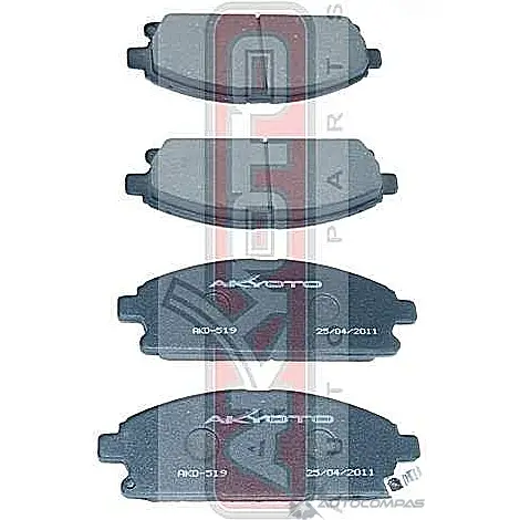Тормозные колодки дисковые, комплект ASVA AKD-1189 1269701953 MQP M73 изображение 0