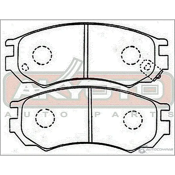 Тормозные колодки дисковые, комплект ASVA AKD-1361 BQ2N JU9 1269703821 изображение 1