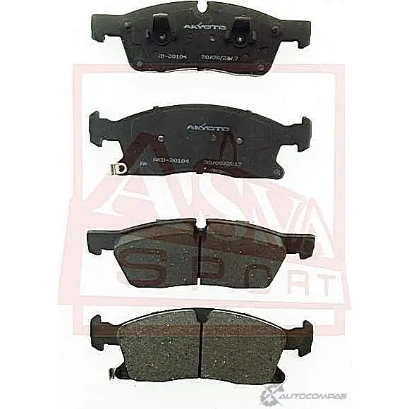 Тормозные колодки дисковые, комплект ASVA AKD-20104 1269704531 EM3B J6T