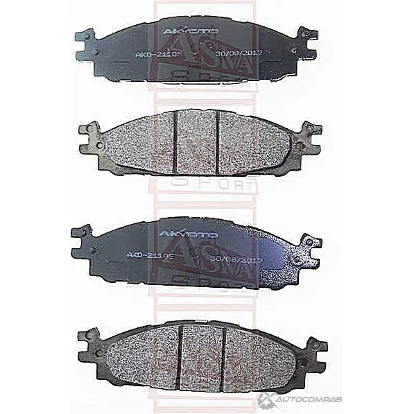 Тормозные колодки дисковые, комплект ASVA AC R0I 1269704619 AKD-21105