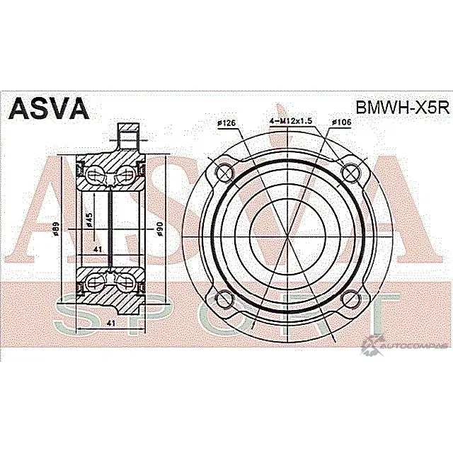 Ступица колеса ASVA BRT4V 5 1269710145 BMWH-X5R изображение 1