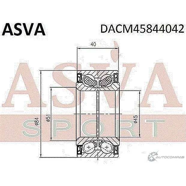 Подшипник ступицы колеса ASVA VHYL EQ DACM45844042 1269711185 изображение 1