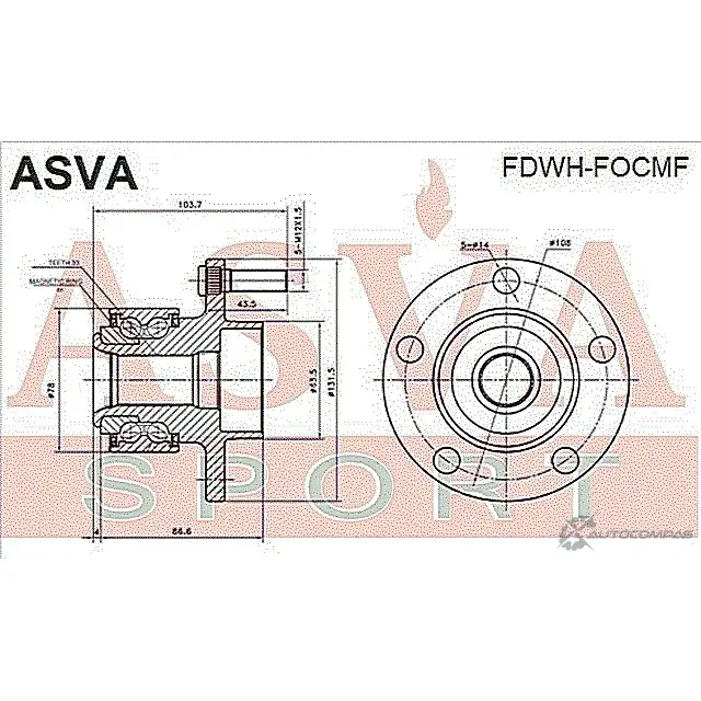 Ступица колеса ASVA FDWH-FOCMF 1269712455 8G YZR изображение 1