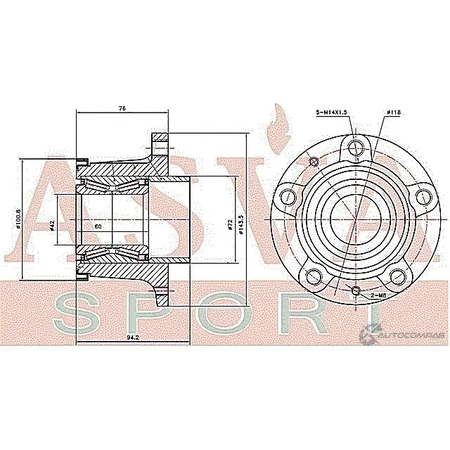 Ступица колеса ASVA AZH SH FTWH-DUCMR 1269712605 изображение 1