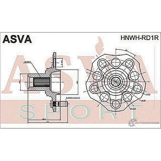 Ступица колеса ASVA E02 MV HNWH-RD1R 1269714499 изображение 1