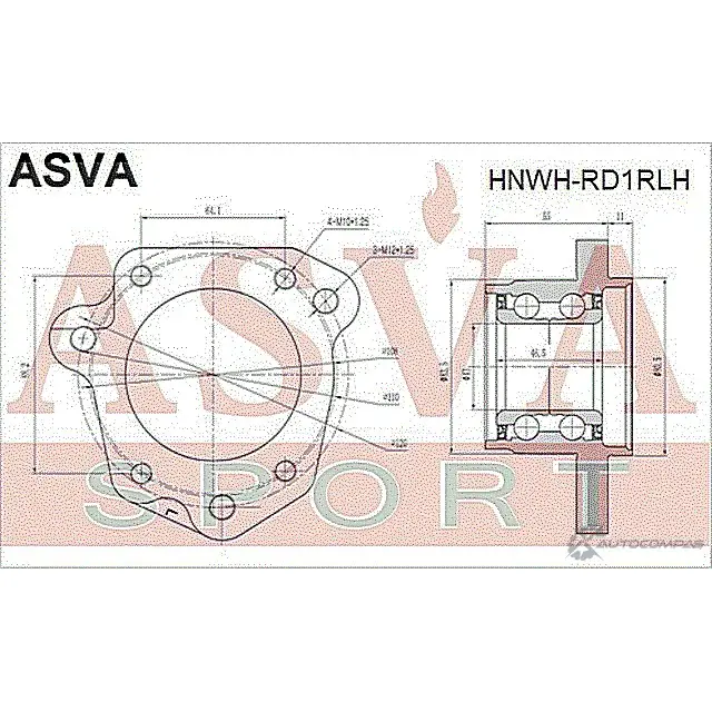 Ступица колеса ASVA N TS8V 1269714501 HNWH-RD1RLH изображение 1
