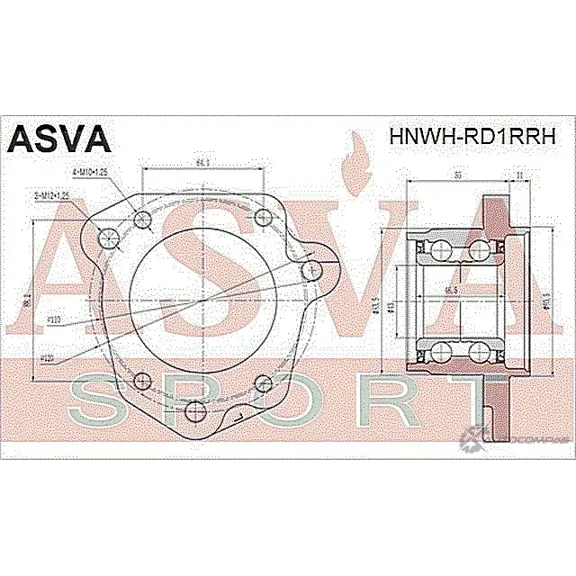 Ступица колеса ASVA 1269714503 T OFSM7 HNWH-RD1RRH изображение 1