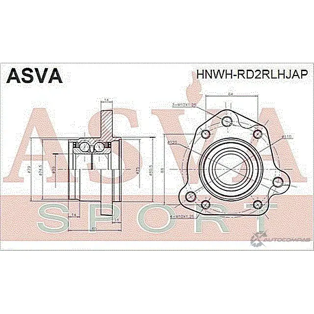 Ступица колеса ASVA 1269714505 7A4 N9WM HNWH-RD2RLHJAP изображение 1