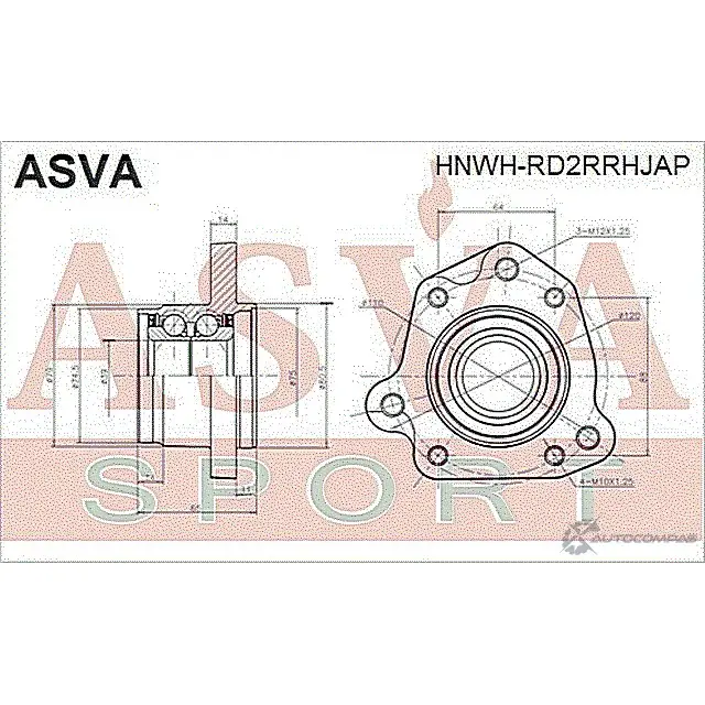 Ступица колеса ASVA 7L ZHM3 HNWH-RD2RRHJAP 1269714507 изображение 1