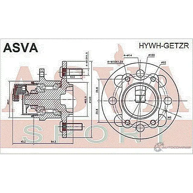 Ступица колеса ASVA 1269715091 HYWH-GETZR I27HW 1 изображение 1