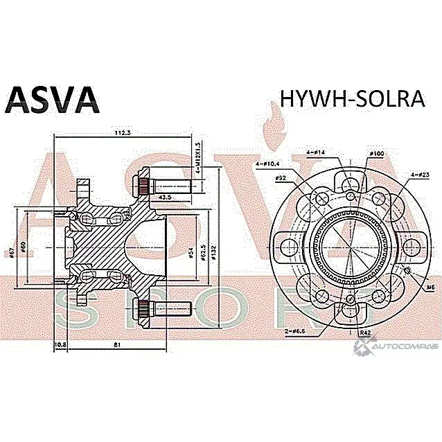 Ступица колеса ASVA HYWH-SOLRA LNPG 8E4 1269715127 изображение 1
